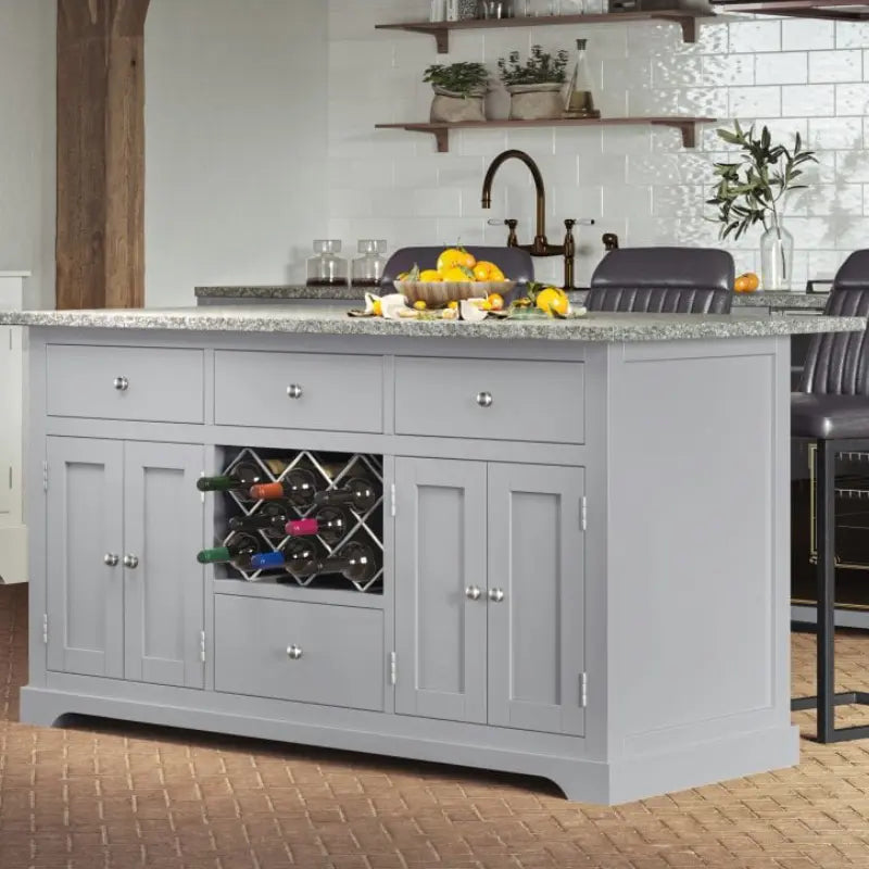 Grey Kitchen Island With Grey Granite Worktop from Oakavia