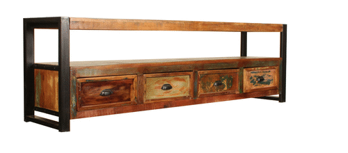 Wood Furniture UK - Shop Urban Chic Open Widescreen Television Cabinet - Oakavia