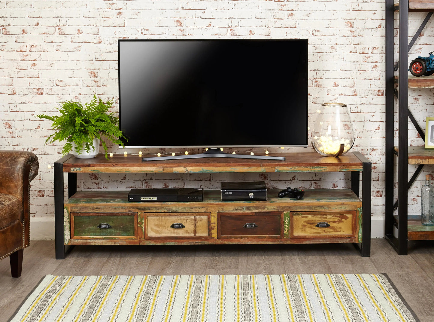 Wood Furniture UK - Shop Urban Chic Open Widescreen Television Cabinet - Oakavia